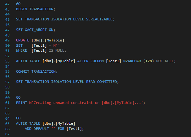 SQL Server database publishing with the ‘generate smart defaults ...
